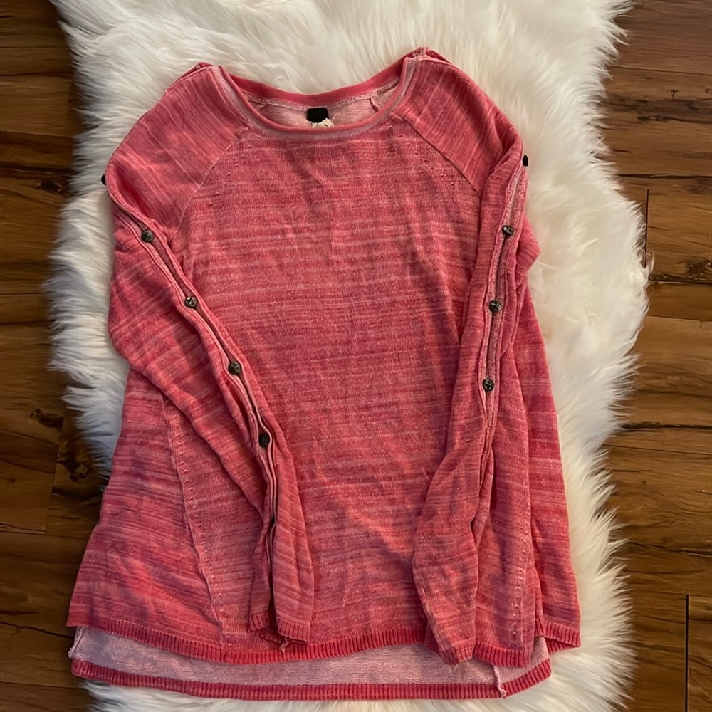 Free People We The Free Pink Thermal Star Button Thermal